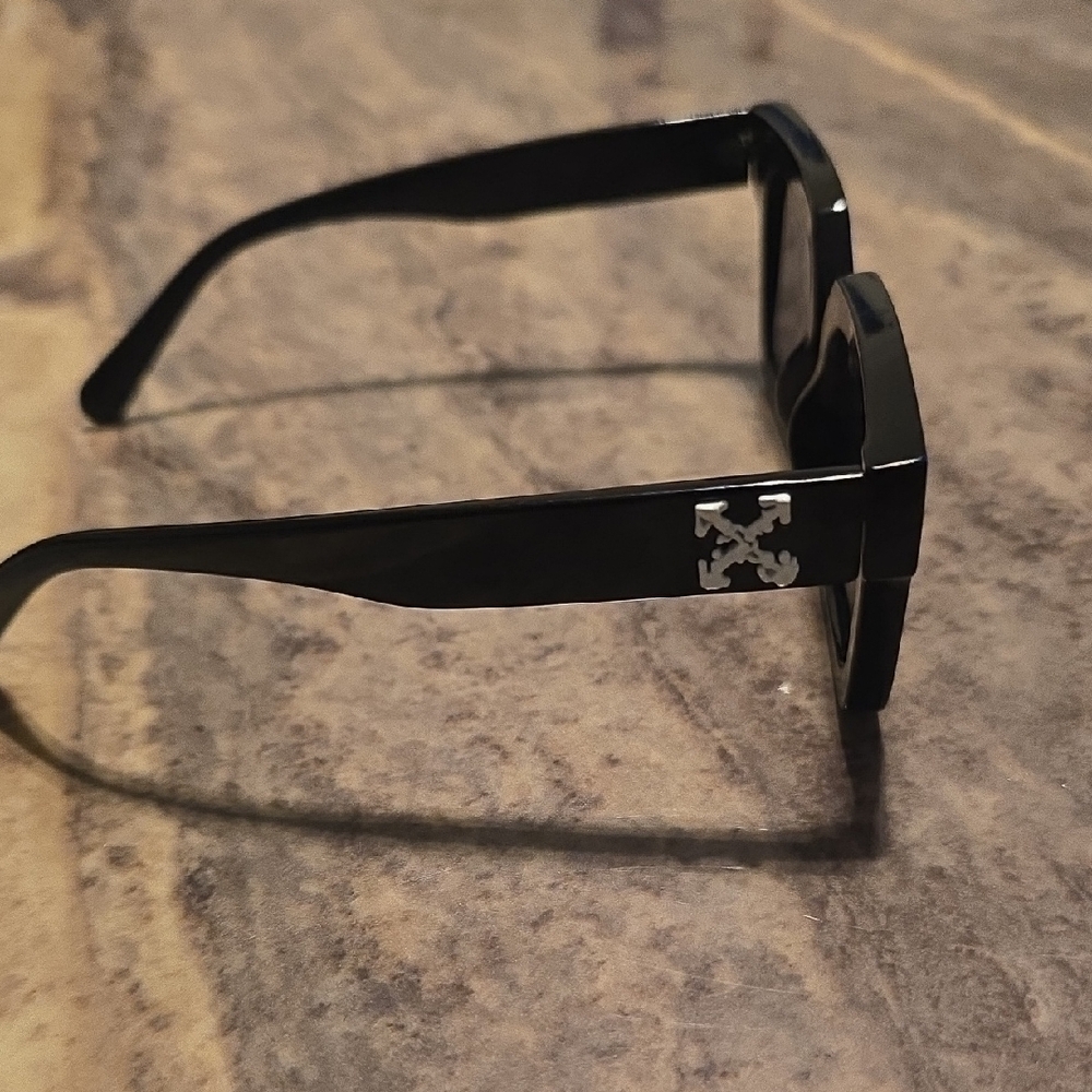 Off-White Black Sunglasses with Iconic Silver Logo